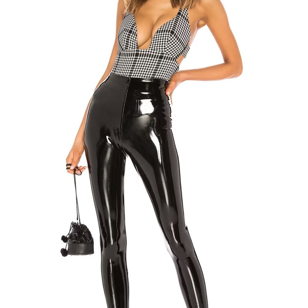 BRAND NEW Commando Faux Patent Leather Leggings Black LARGE